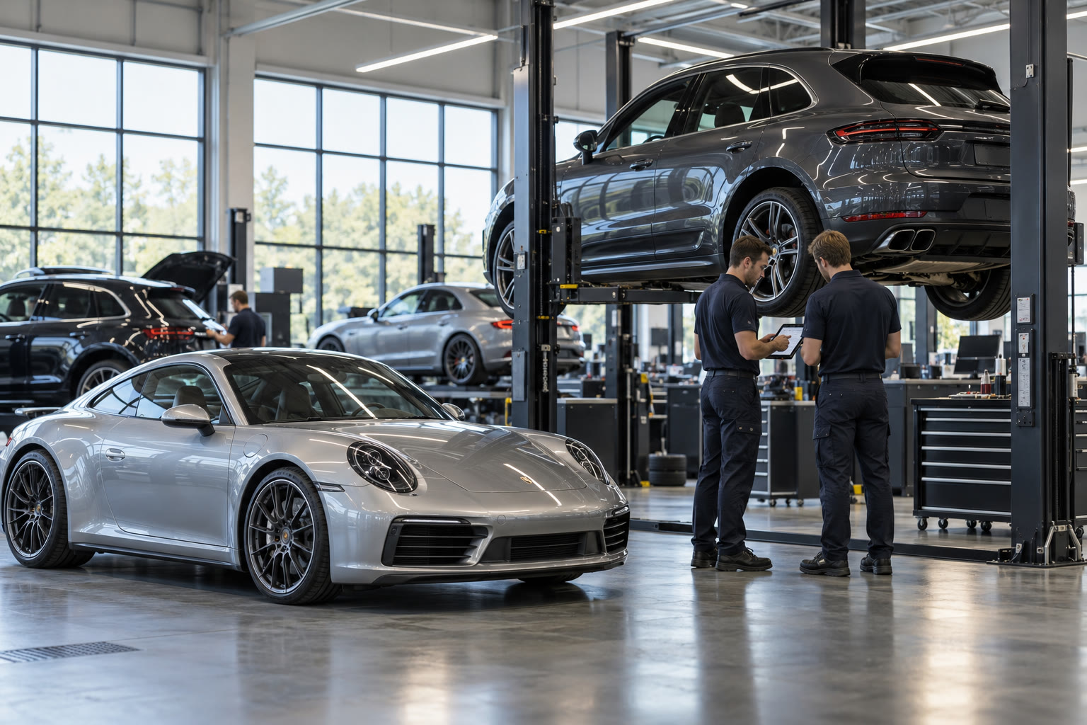 Automotive technician working on a vehicle